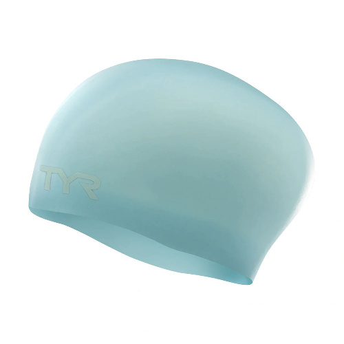 Шапочка для плавания TYR Long Hair Wrinkle-Free Silicone Cap, LCSL-450, голубой