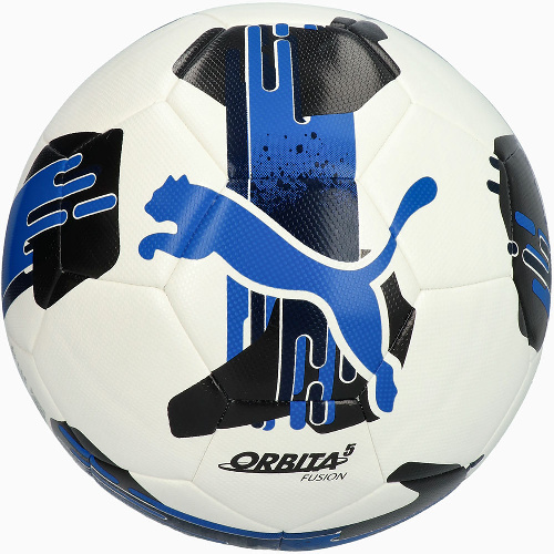 Мяч футбольный PUMA Orbita 5 Fusion, Цвет основной Бело-синий, Размер 5