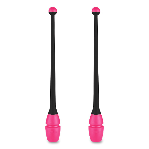 Булавы для художественной гимнастики INDIGO IN017, Цвет основной Черно-розовый, Размер 36 см
