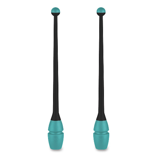 Булавы для художественной гимнастики INDIGO IN017, Цвет основной Черно-бирюзовый, Размер 36 см