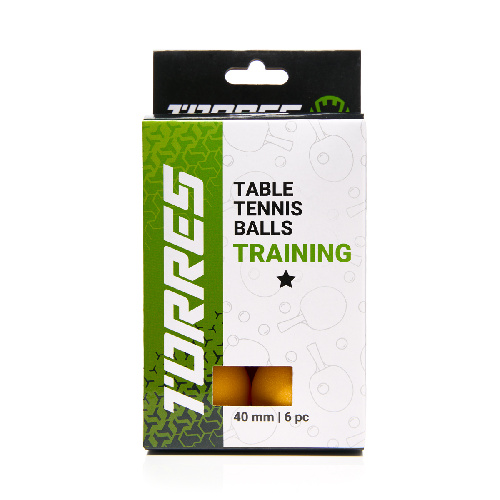Мяч для настольного тенниса TORRES Training 1*, упаковка 6 шт, Цвет основной Оранжевый