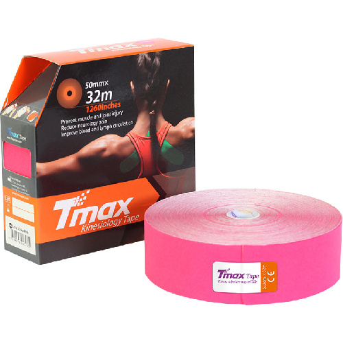 Тейп кинезиологический TMAX Extra Sticky, размер 5 см x 32 м, Цвет основной Розовый