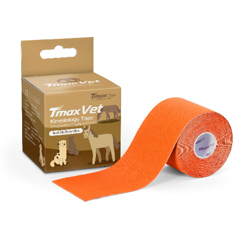 Тейп кинезиологический ветеринарный TMAX Vet, хлопок, размер 6 см x 5 м, Цвет основной Оранжевый