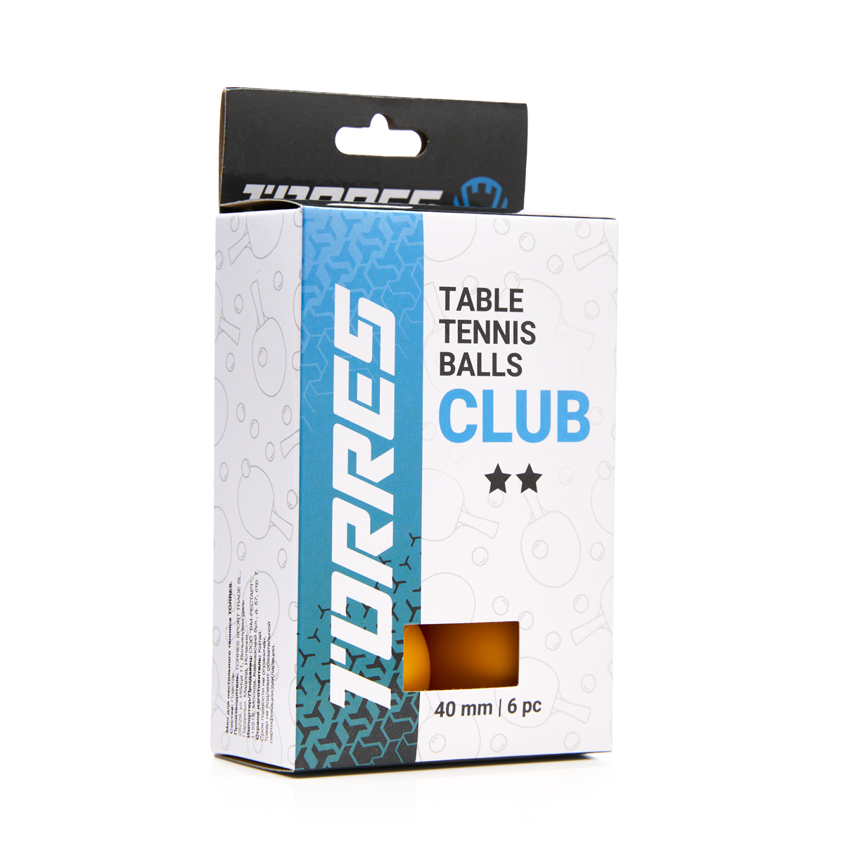 Мяч для настольного тенниса TORRES, упаковка 6 шт, Цвет основной Оранжевый