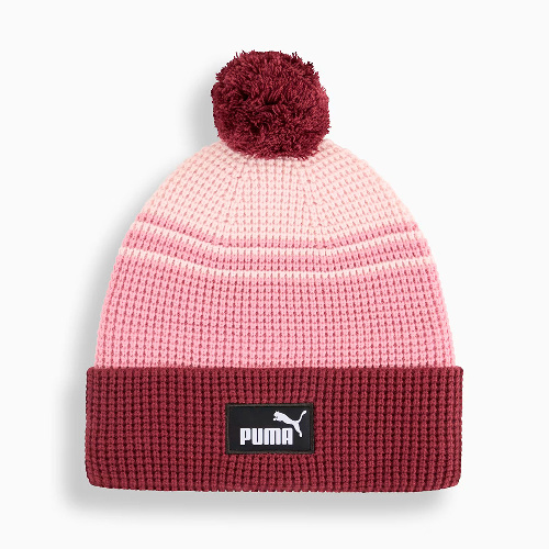 Шапка PUMA Ess Mid Crown Pom Beanie, 02655002, Цвет основной Розово-бордовый