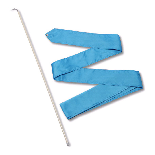 Лента гимнастическая с палочкой 56см, Цвет основной Голубой