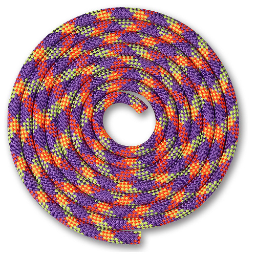 Скакалка гимнастическая INDIGO, длина 3м, Цвет основной Фиолетовый