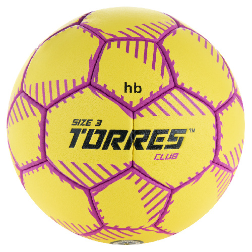 Мяч гандбольный TORRES Club, Цвет основной Желтый, Размер 3