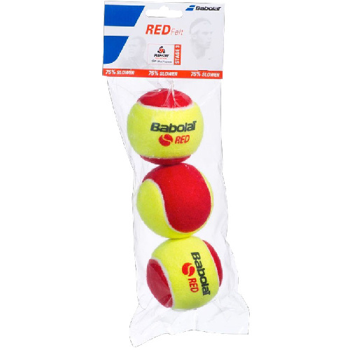 Мяч для большого тенниса детский Babolat Red 501036, 3шт., желто-красный