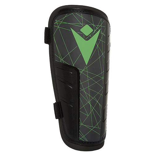 Щитки футбольные MACRON Lister, Цвет основной Черно-зеленый, Размер junior