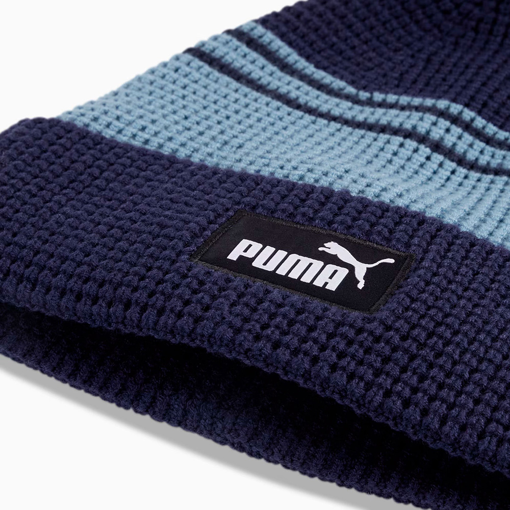 Шапка PUMA Ess Mid Crown Pom Beanie, 02655001, Цвет основной Темно-синий/Голубой