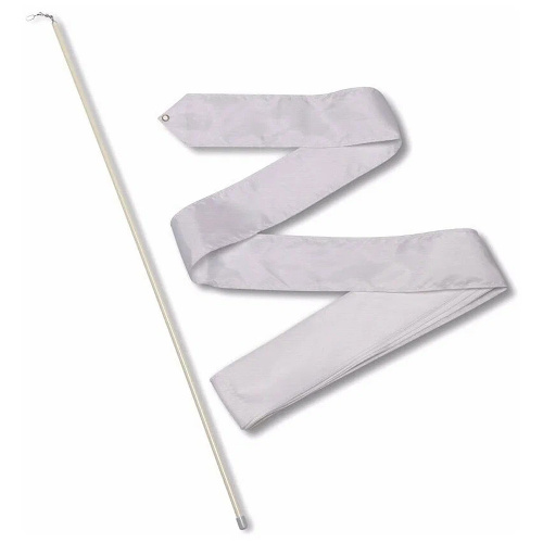 Лента гимнастическая с палочкой 50см, Цвет основной Белый