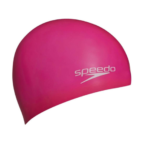 Шапочка для плавания SPEEDO Plain Moulded Silicone Cap Jr,  детская, Цвет основной Ярко-розовый