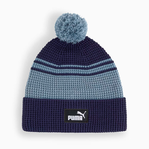 Шапка PUMA Ess Mid Crown Pom Beanie, 02655001, Цвет основной Темно-синий/Голубой