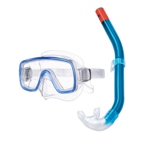 Набор для плавания SALVAS Kalua Set, размер взрослый, в сетчатой сумке, Цвет основной Синий