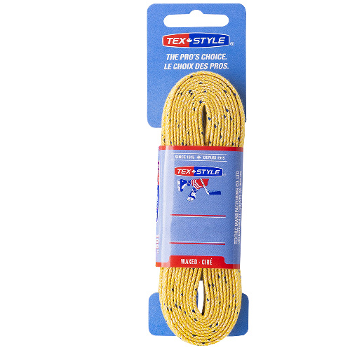 Шнурки для коньков Texstyle Double Blue Line Waxed, с восковой пропиткой, Размер 305см