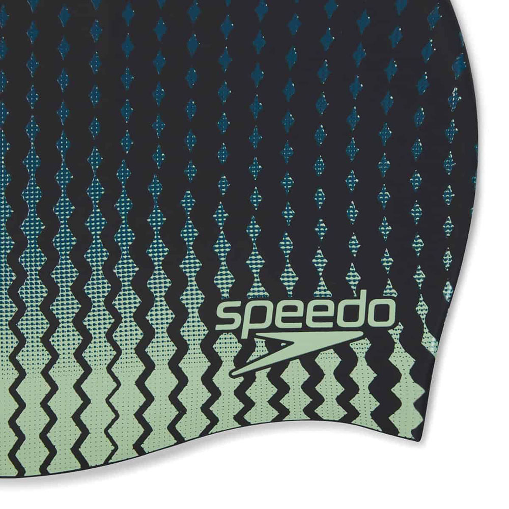 Шапочка для плавания SPEEDO Slogan Print Cap, Цвет основной Черно-зеленый